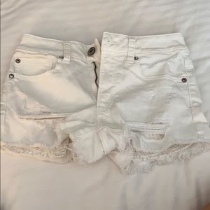 White jean shorts